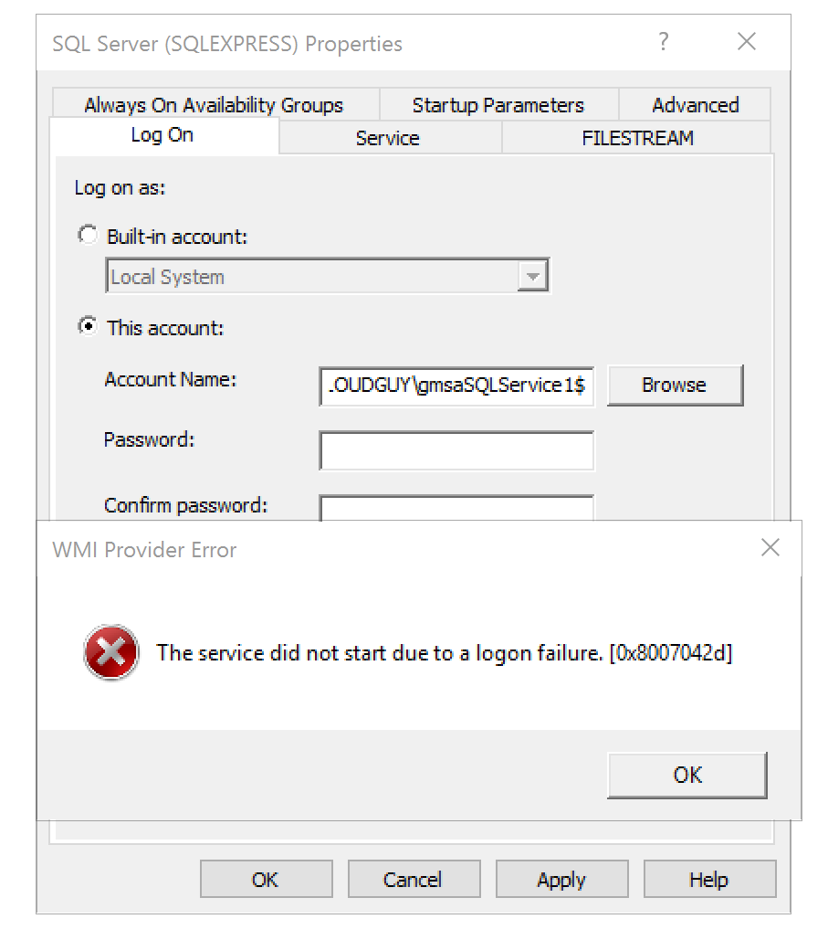 Active Directory Standalone Managed Service Accounts and Group